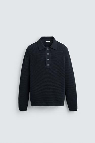 POLO PUNTO PERLADO - Marino oscuro de Zara