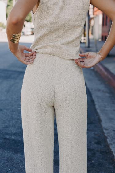 TEXTURED TROUSERS - Ecru by Zara - Image 2