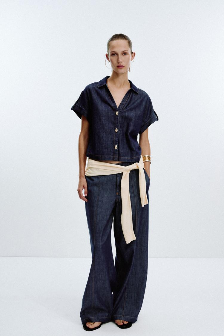 JEANS Z1975 WIDE LEG NERVIO Blu ZARA Italia Italy