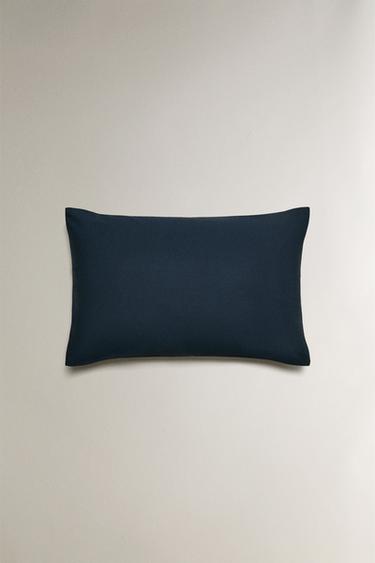 WASHED COTTON PERCALE PILLOWCASE X SOCIETY LIMONTA - Blue by Zara