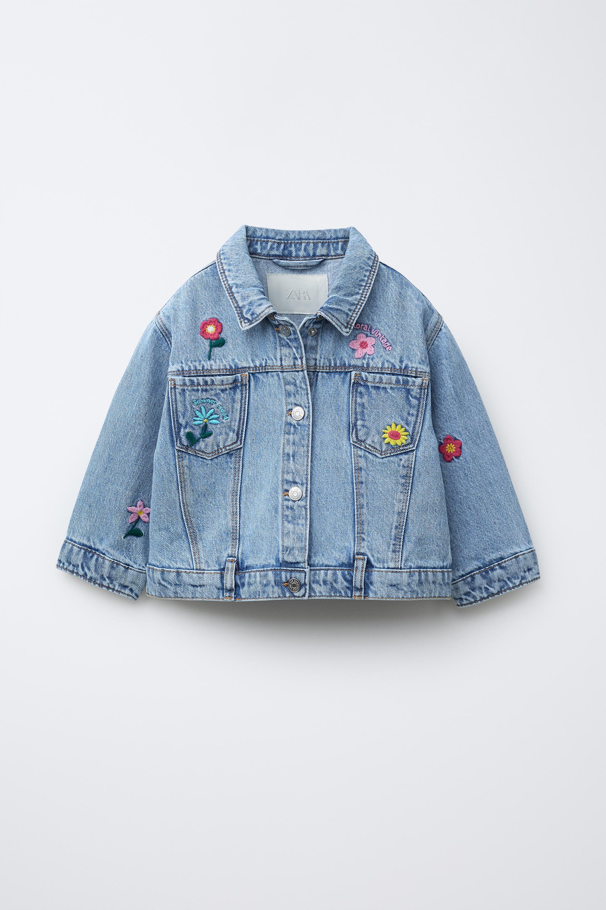 【爆買い！】 - フローラル刺繍入りデニムジャケット ブルー 日本 / Japan ZARA | ジャケット・アウター