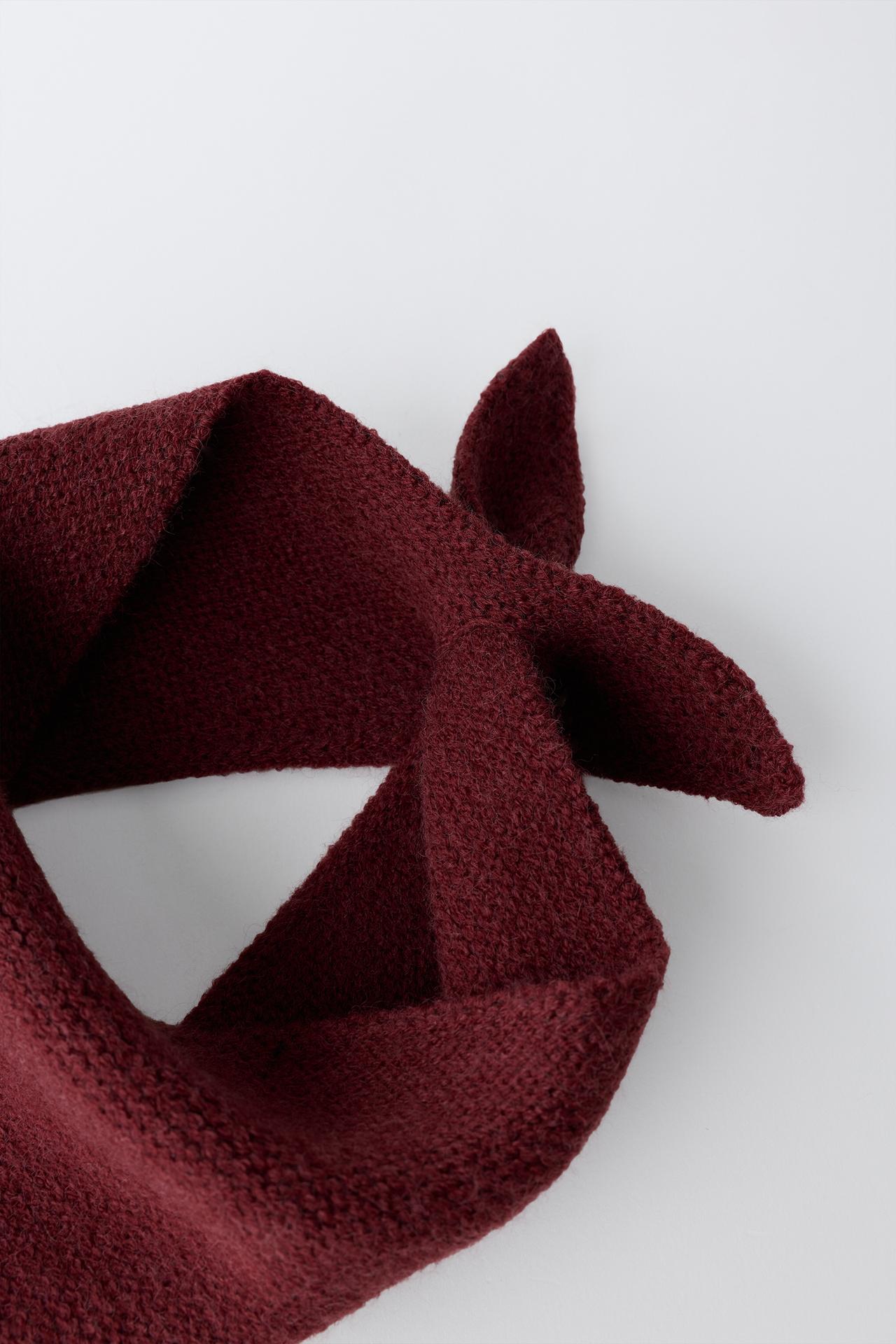 PLAIN KNIT BANDANA — Maroon