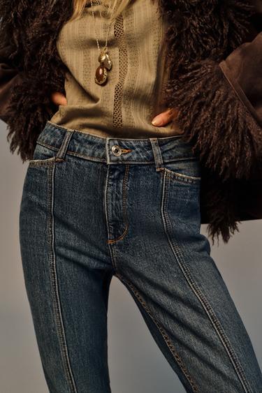 JEAN Z1975 ÉVASÉ TAILLE MOYENNE NERVURE - Bleu / Vert de Zara - Image 4