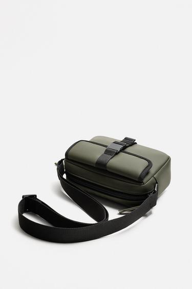 RUBBERISED CROSSBODY BAG - Khaki Green by Zara - Image 1