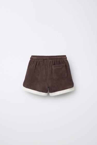 SHORT EFFET ÉPONGE AVEC ÉTIQUETTE - Marron de Zara - Image 1