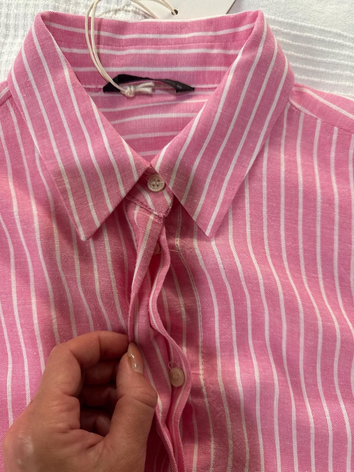 STRIPED LINEN-BLEND SHIRT WITH TIES - Image 4