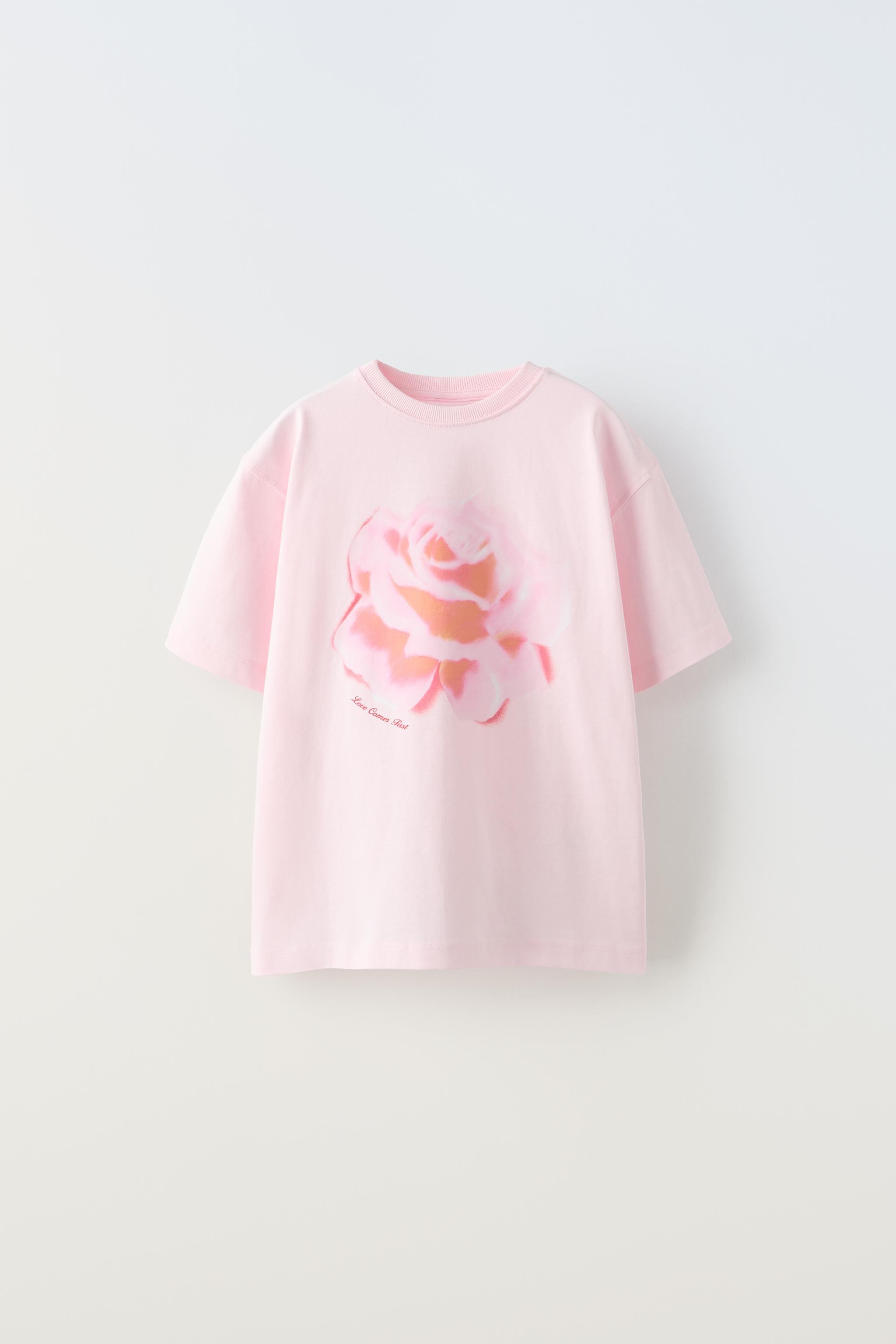 Zara pink 2025 t shirt