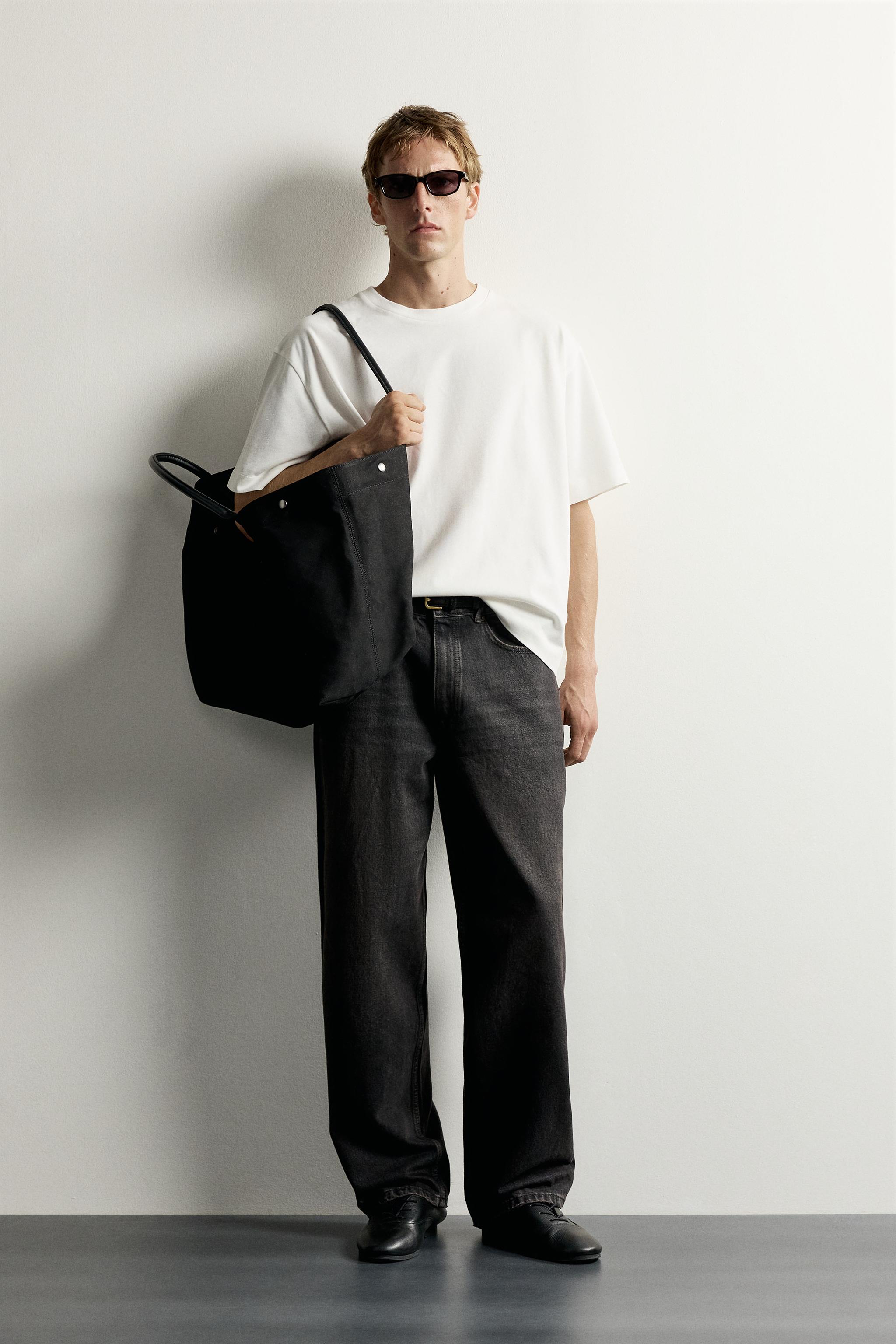Мужские футболки Zara CONTRAST PRINT AND EMBROIDERY T-SHIRT