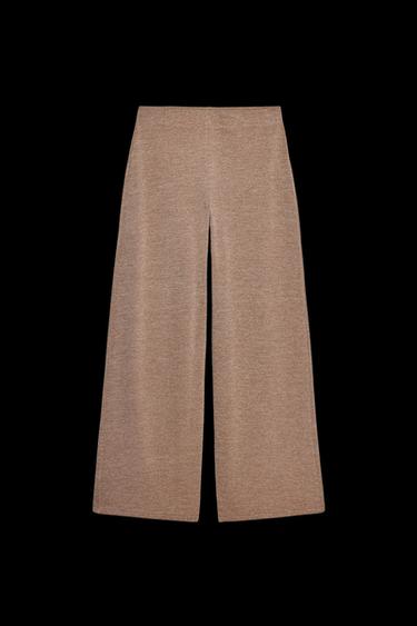 WEITE HOSE MIT STRUKTURMUSTER - Hellbraun von Zara - Bild 0