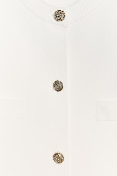 GILET EN MAILLE MANCHES COURTES - Blanc de Zara - Image 5