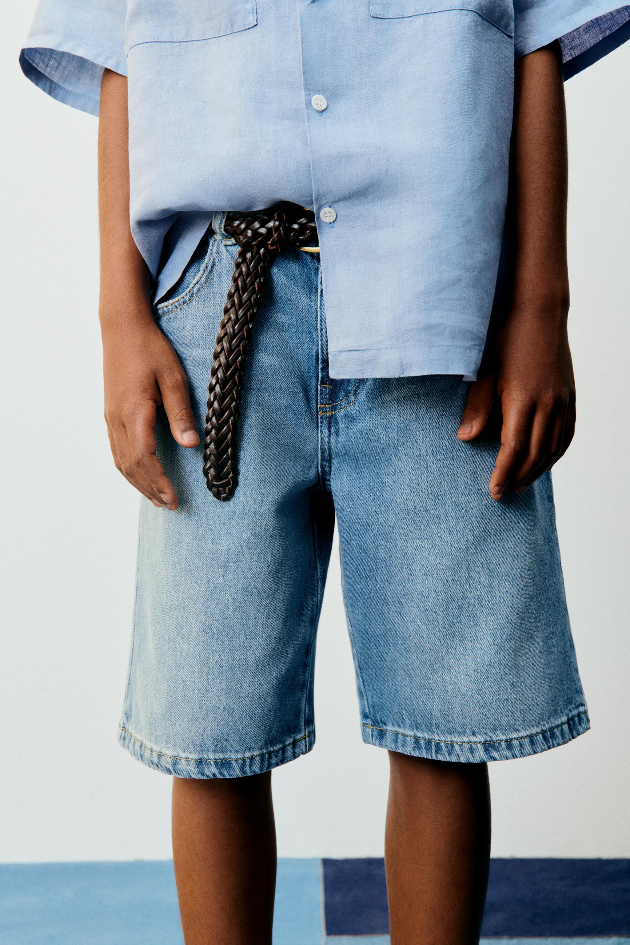 Zara Baggy Fit Denim Bermuda Shorts 407 Unisex