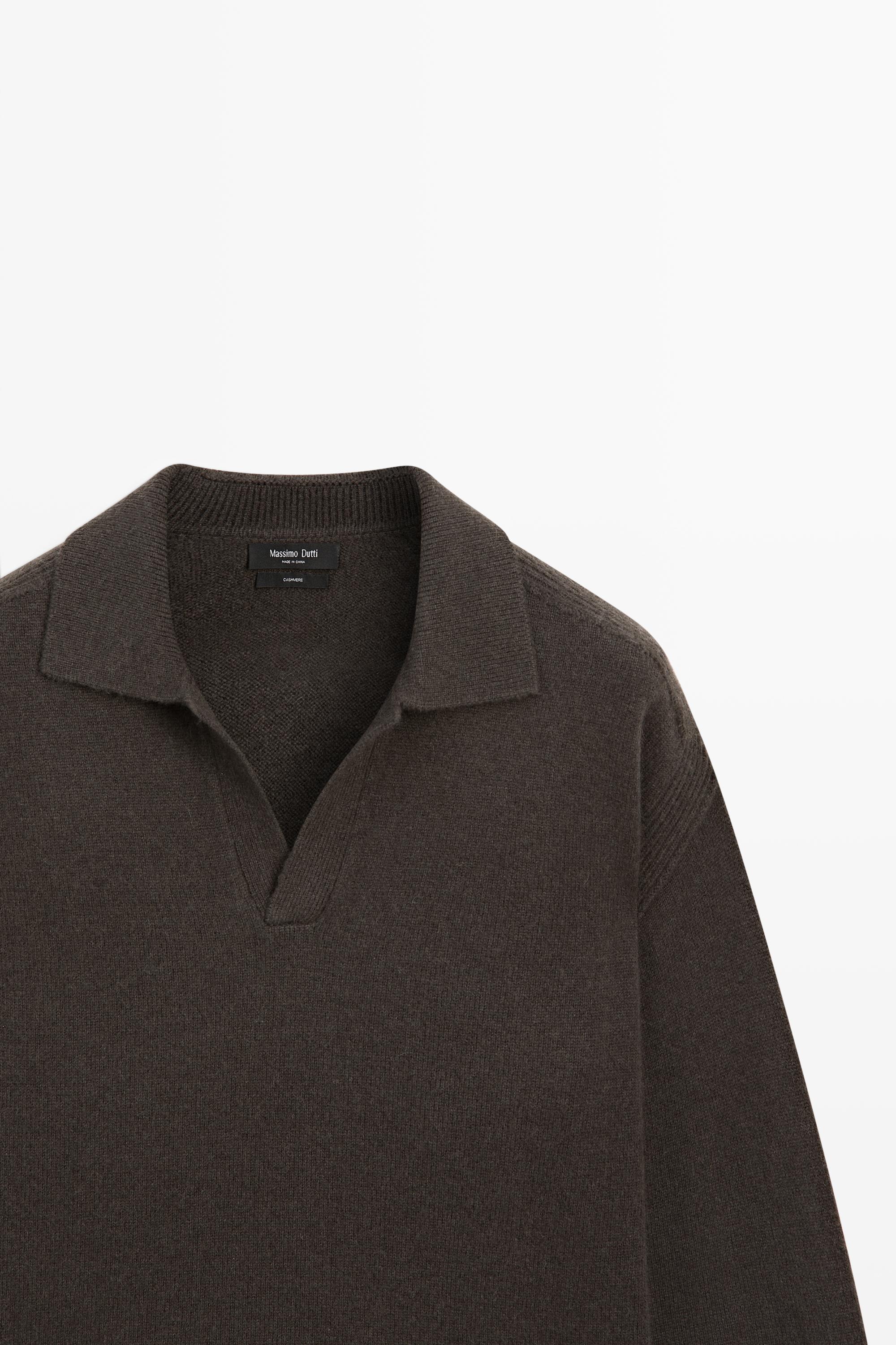 100% Cashmere Knit Polo Sweater
