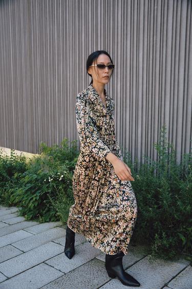 ZW COLLECTION FLORAL MIDI DRESS - Multicoloured by Zara