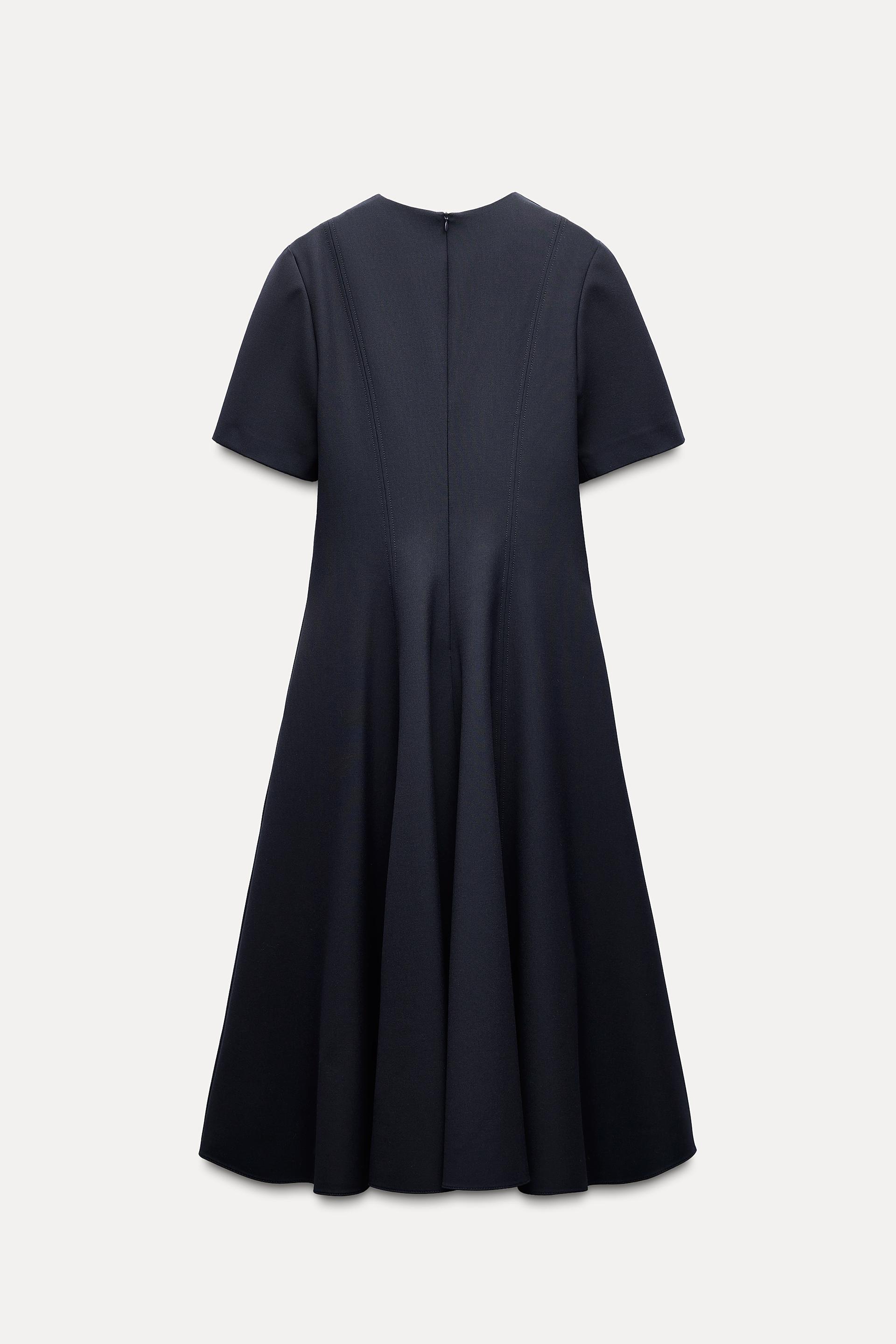 ゴデット ミディ丈ワンピース ZW COLLECTION - ネイビーブルー | ZARA 