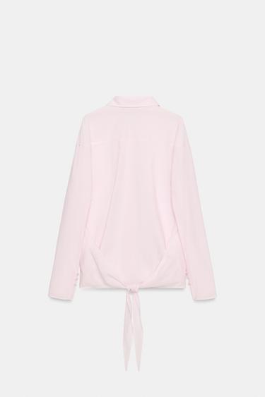 CHEMISE OVERSIZE À NŒUD - Rose délavé de Zara - Image 6