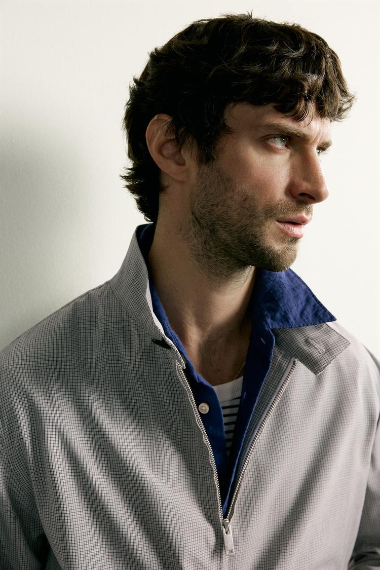 Chaqueta de cuadros de corte regular 6