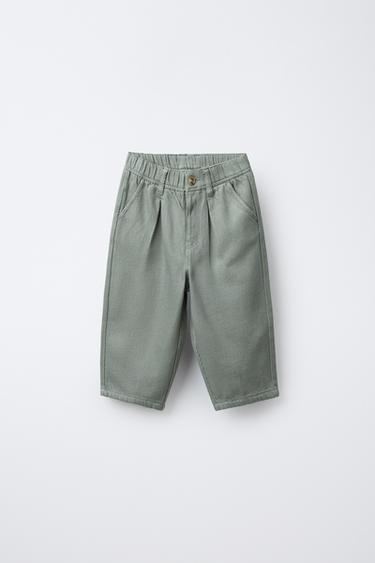 SOFT-TOUCH PLEATED TROUSERS - Sea green by Zara