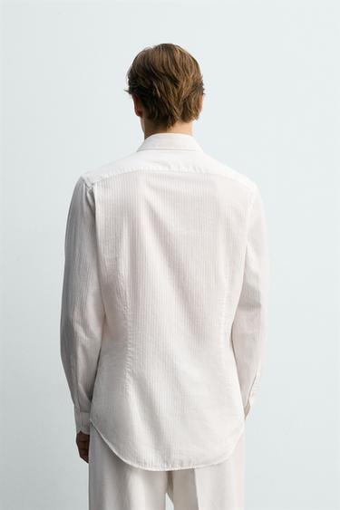 REGULAR FIT COTTON SHIRT - White by Zara - Image 2