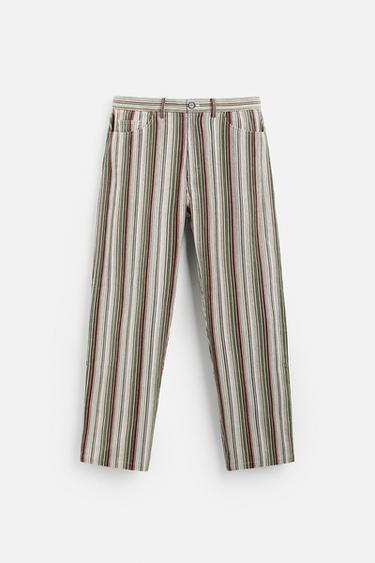 STRIPED CORDUROY TROUSERS - Multicoloured by Zara - Image 0