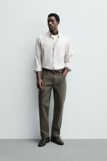 STRAIGHT-LEG TROUSERS - Taupe grey by Zara