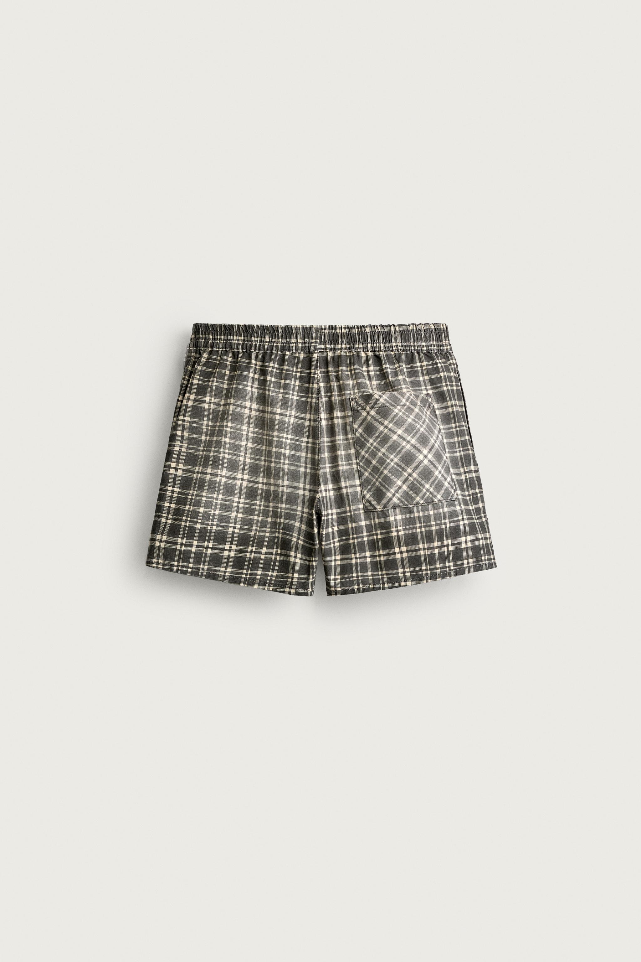 Мужские шорты Zara WASHED CHECKERED SHORTS — фото 8