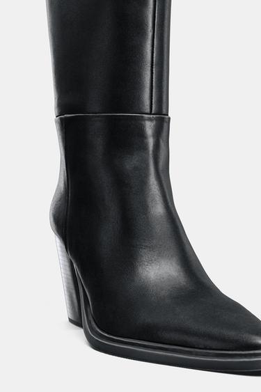 BOTTE EN CUIR COW-BOY - Noir de Zara - Image 2