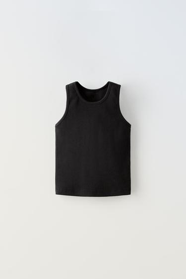 DÉBARDEUR CÔTELÉ - Noir de Zara