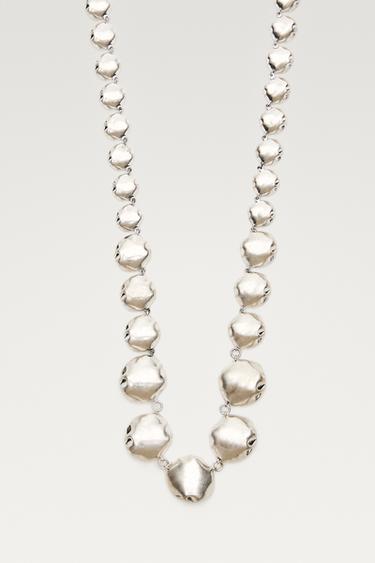 Long necklace with metal pieces — Silver 1