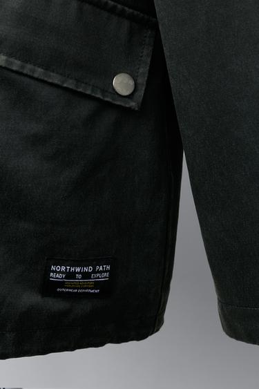 LABEL WAXED JACKET - Khaki by Zara - Image 5