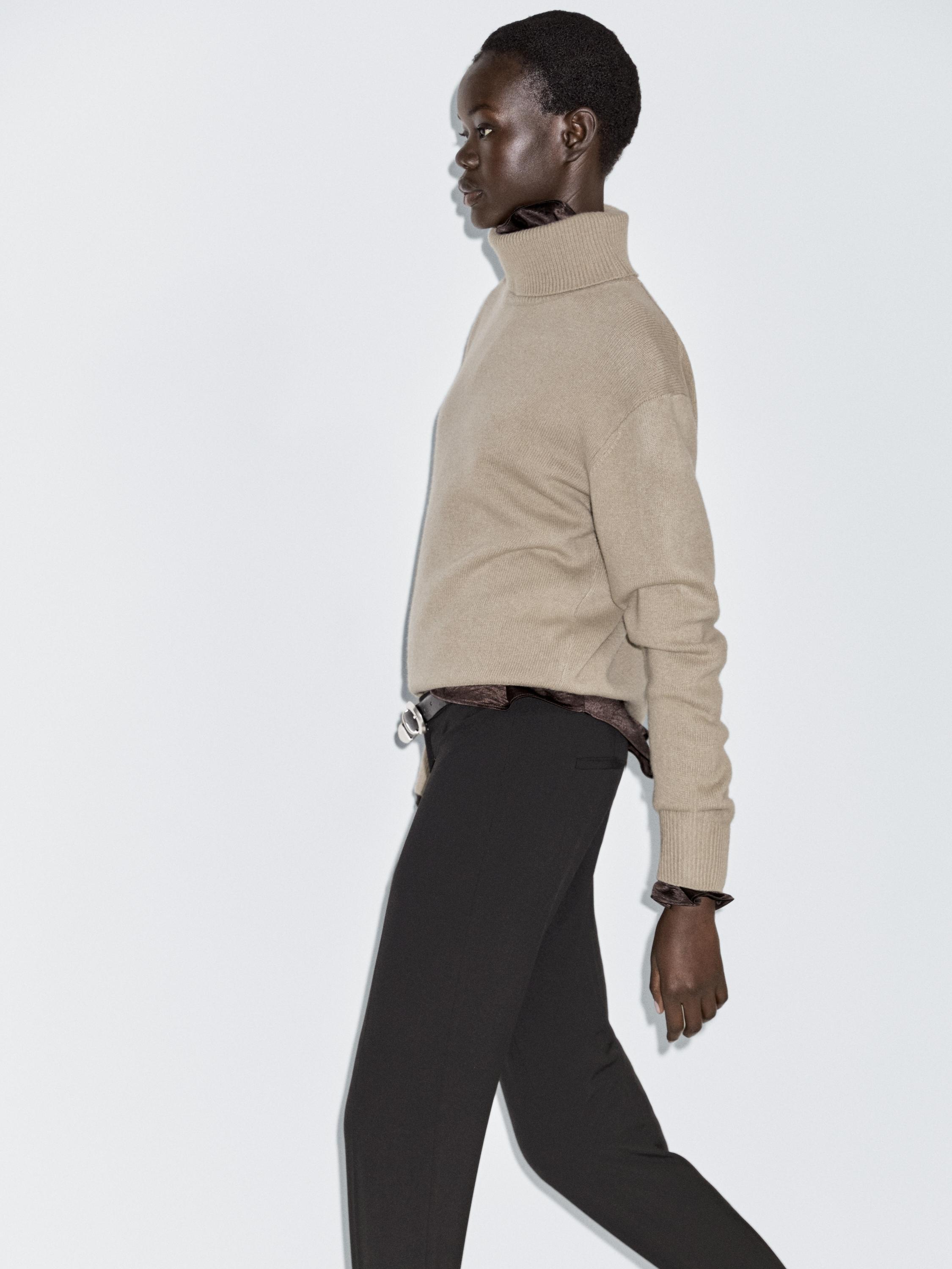 Wool blend high neck sweater