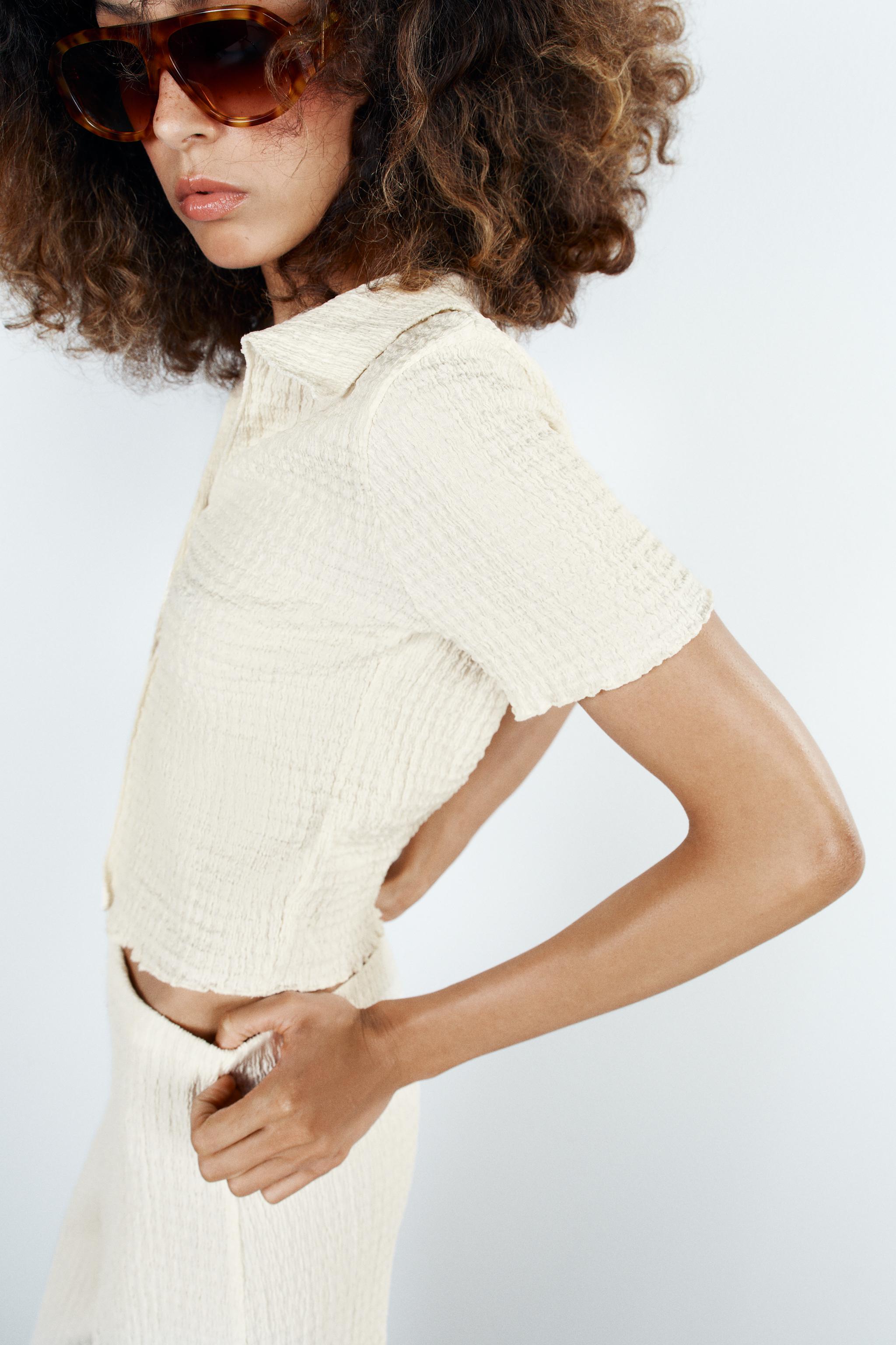 TEXTURED CROP TOP - thumbnail 3