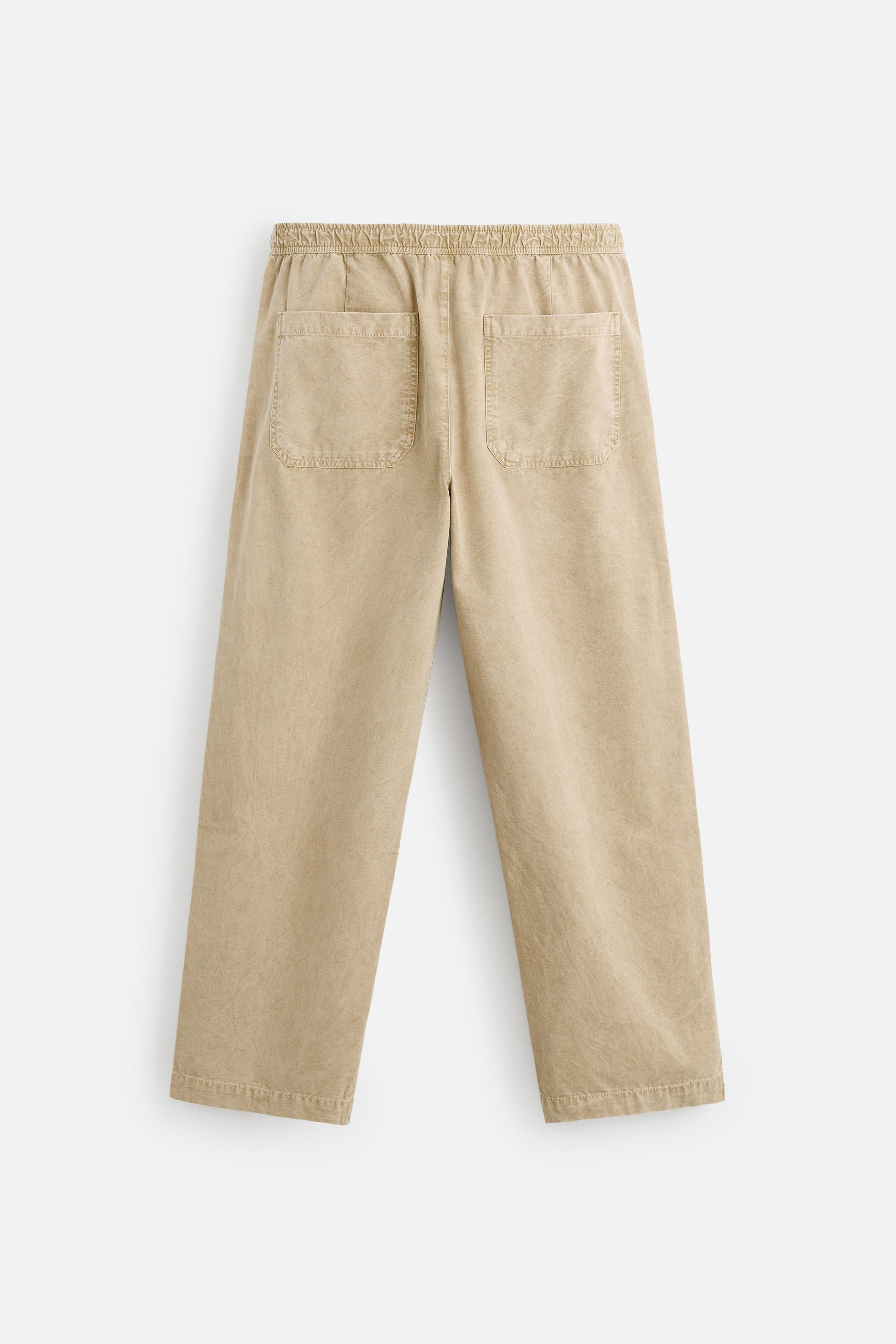 RELAXED FIT WASHED PANTS - Sand | ZARA United States RELAXED FIT WASHED PANTS - Sand | ZARA United States