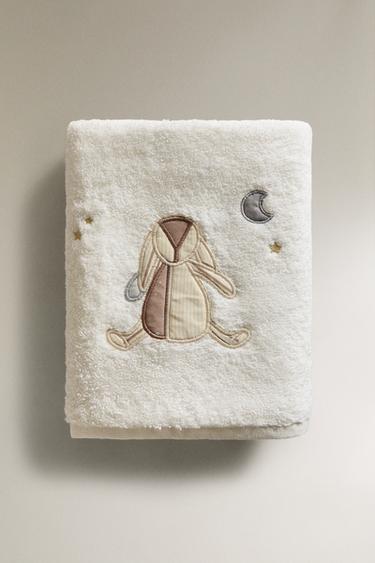 KIDS' BUNNY BATH TOWEL - Oyster-white by Zara - Image 3