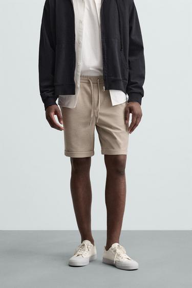 Zara STRETCH SHORTS - Sand