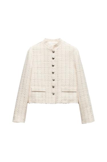 TEXTURED CROPPED JACKET ZW COLLECTION
