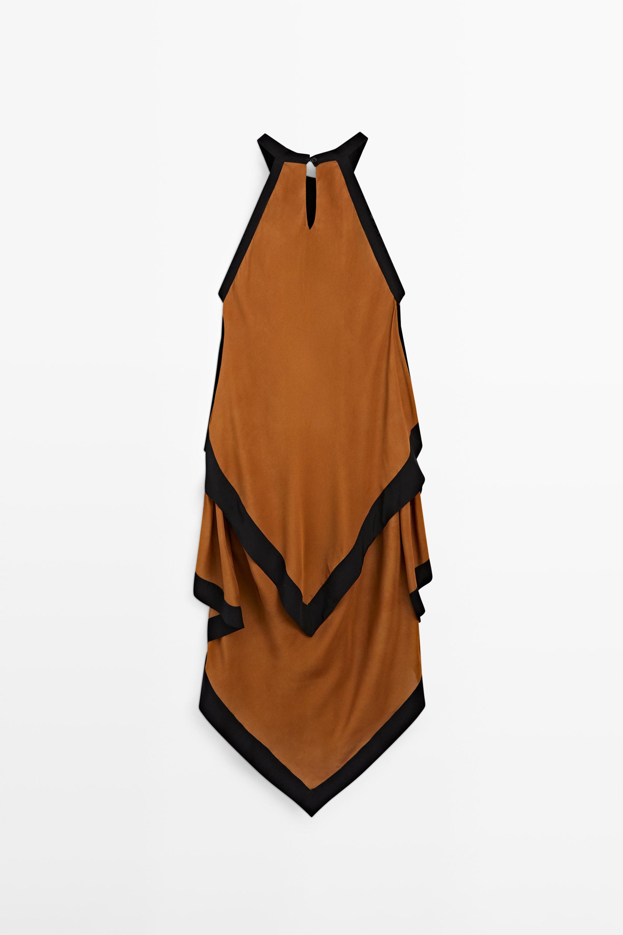 Midi dress with contrast layers