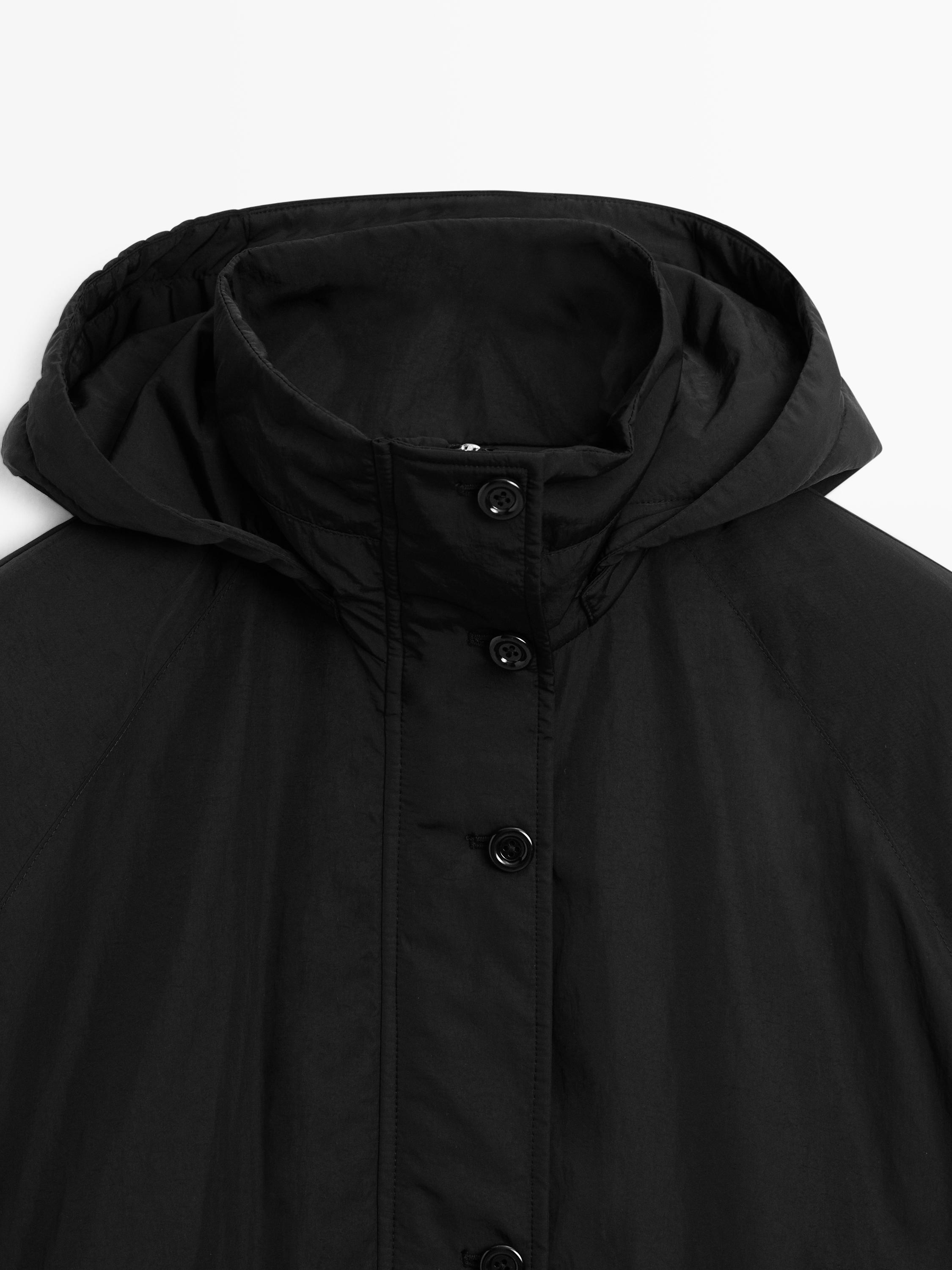 Long technical fabric parka