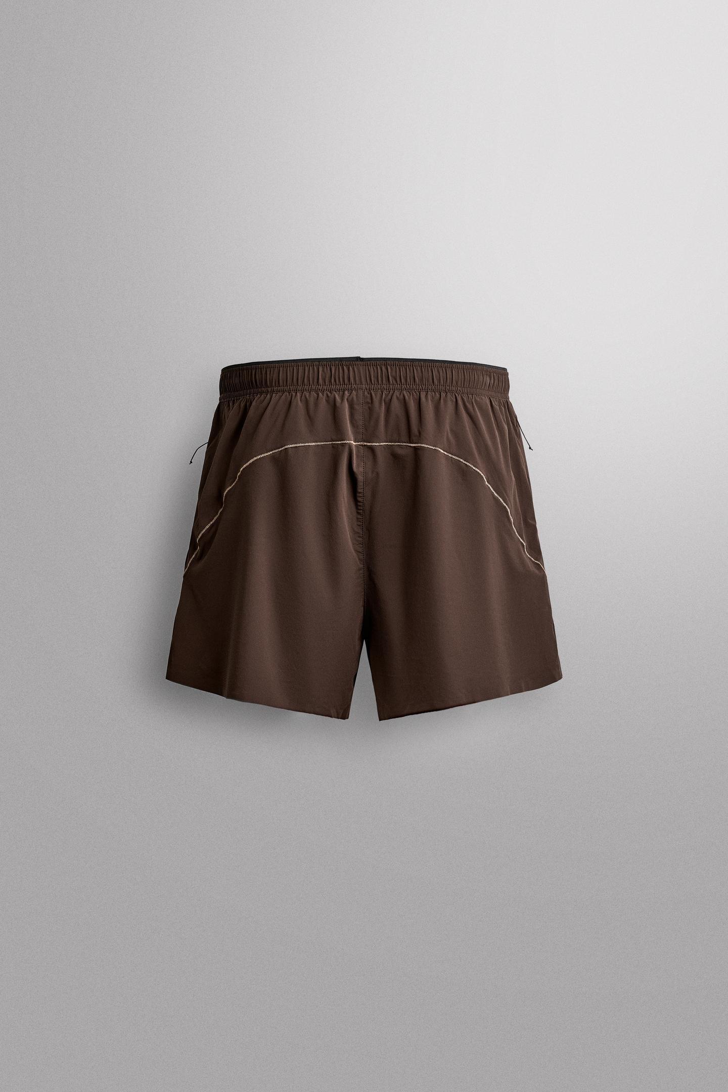 Мужские шорты Zara 5" Running, цвет: Коричневый — фото 7