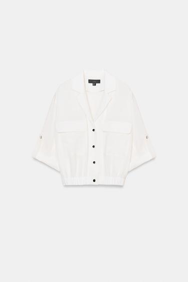 Zara POCKET JACKET - White