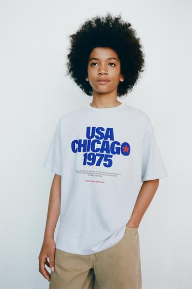 SLOGAN PRINT T-SHIRT - Light blue by Zara - Image 4