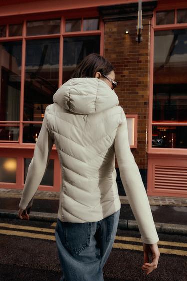 Zara 撞色絎縫外套 - 裸色