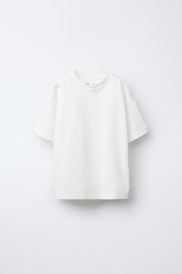 Zara PLAIN MEDIUM WEIGHT T-SHIRT - White