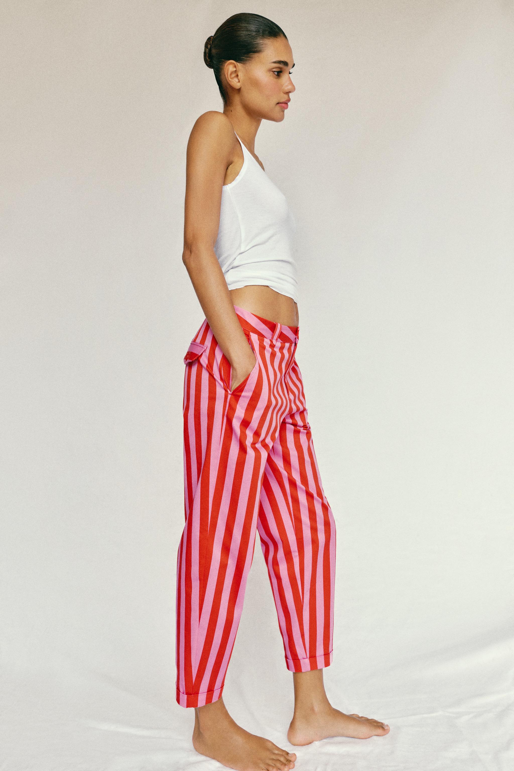 Zara ÇİZGİLİ CHINO PANTOLON görsel 4