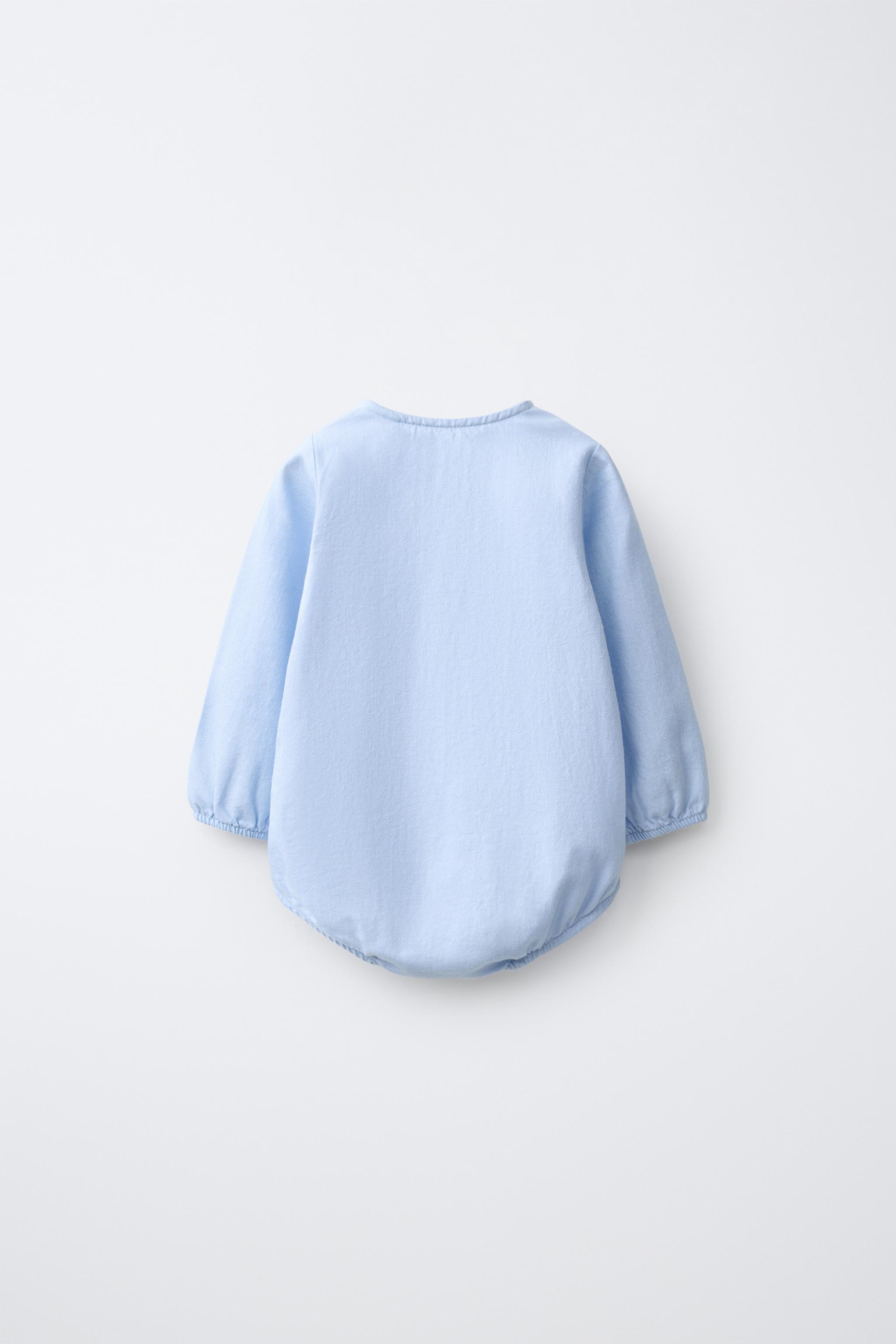 ヘンリーネックボディスーツ - ウォッシュブルー | ZARA Japan / 日本