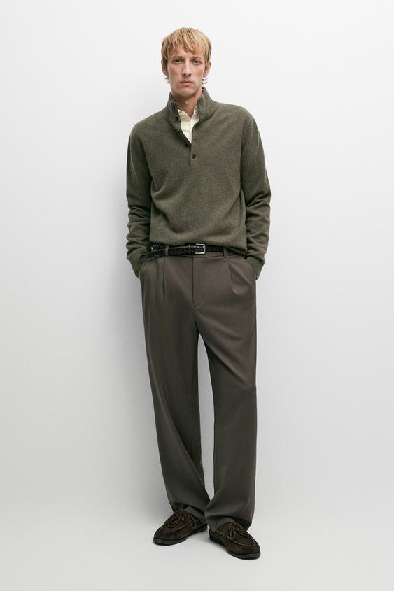Zara Wool blend mock neck knit sweater - Hunter green - Image 0