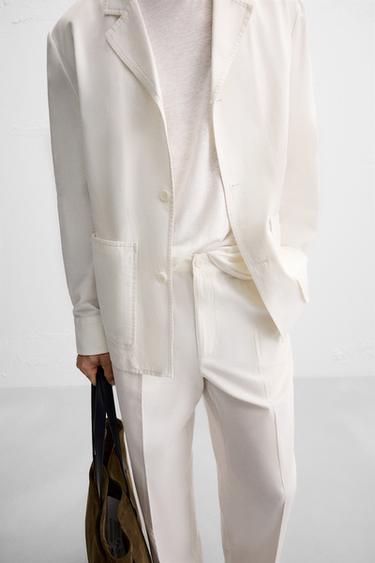 PANTALON FLUIDE PLIS - Blanc de Zara - Image 4