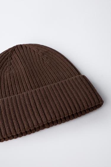 PLAIN KNIT BEANIE - Brown by Zara - Image 1