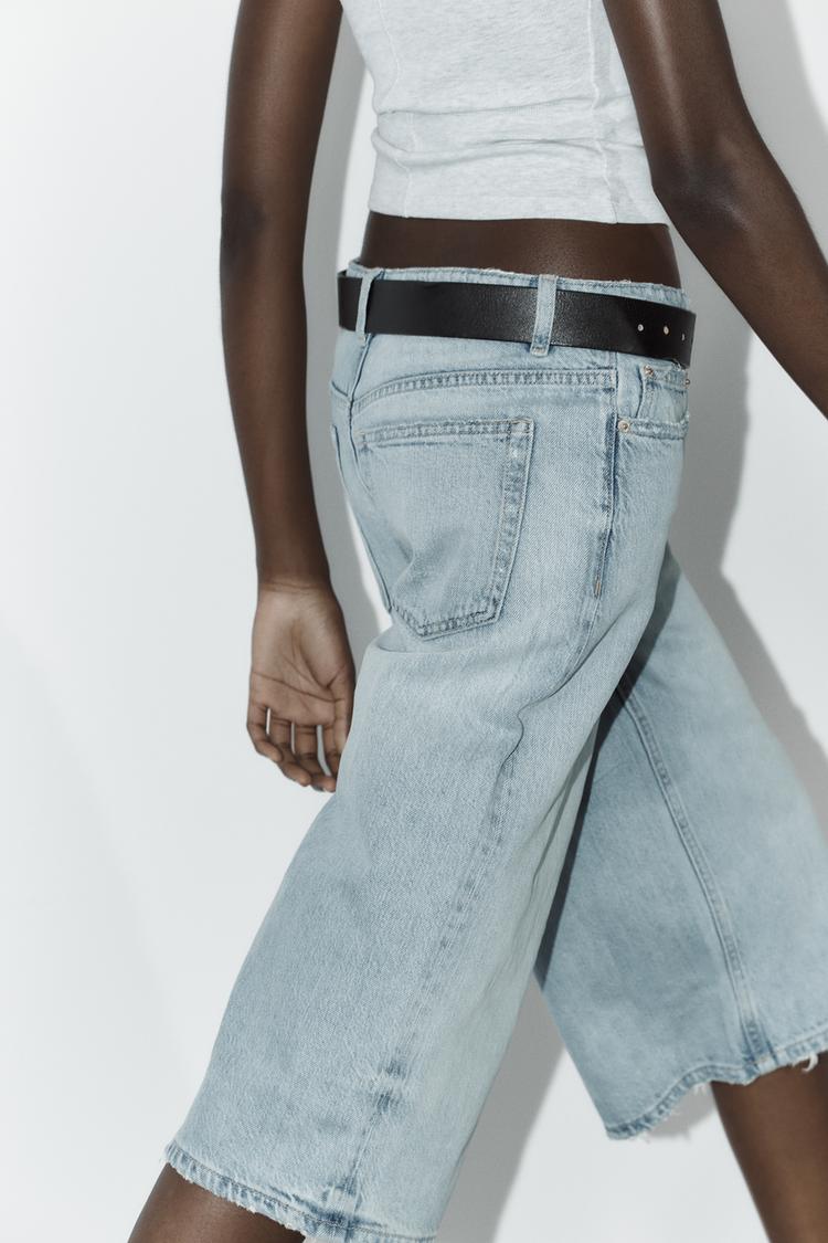 LOW-RISE DENIM JORTS
