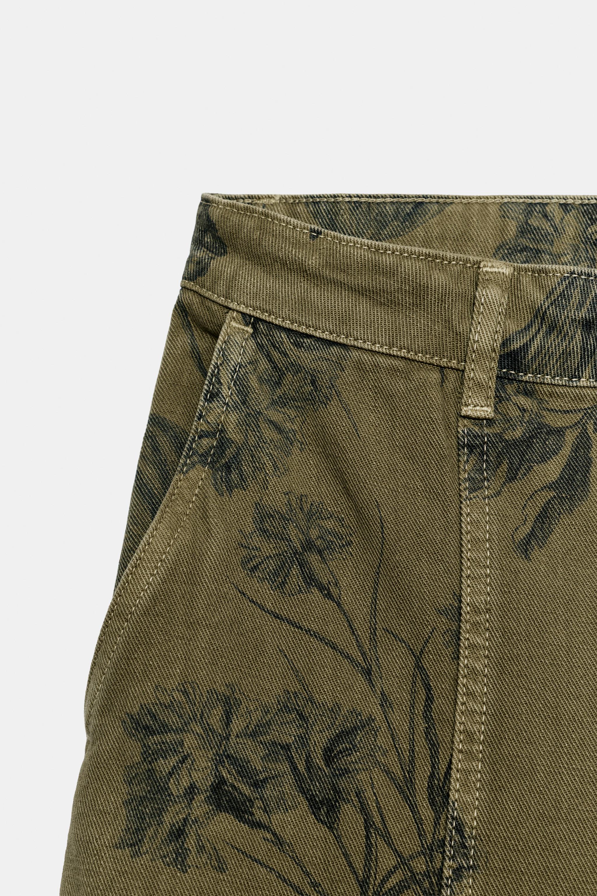 Женские джинсы Zara ZW COLLECTION FLORAL LOW-RISE BARREL LEG JEANS — фото 8