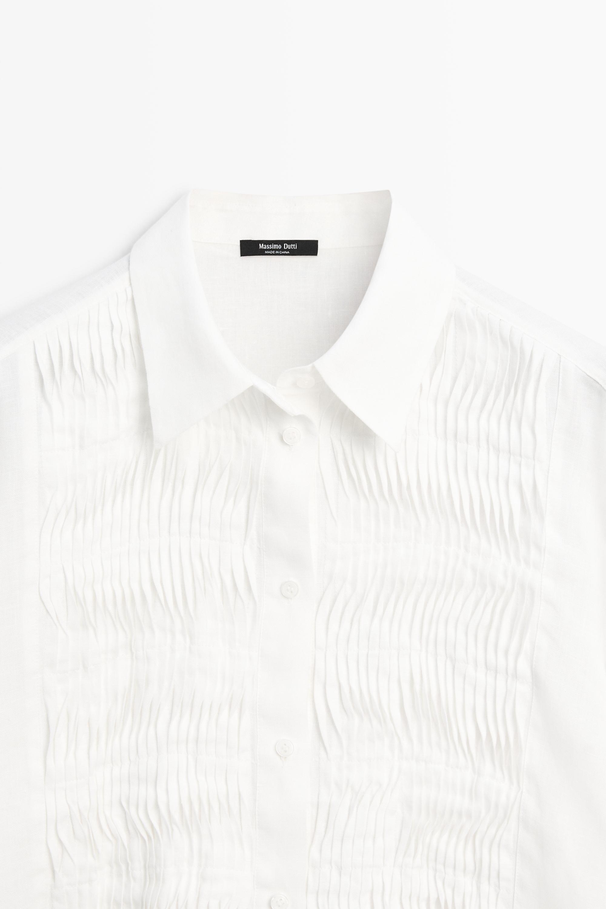 Chemisier avec plastron 100 % lin